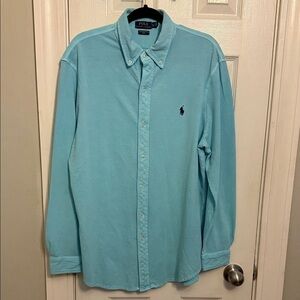 Polo by Ralph Lauren Men's Light Blue Featherweight Mesh Shirt #585